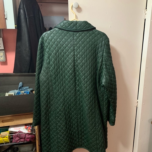 BNWT NEW Green lamb leather car-coat size 1X - Picture 2 of 7